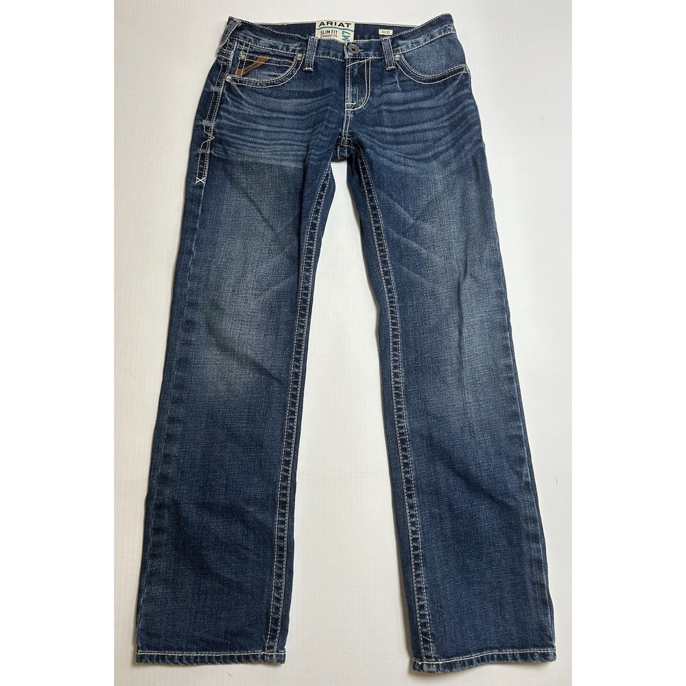 Mens Ariat M7 Slim Fit Straight Leg Wessley Denim Blue Jeans Size 30x32 EUC